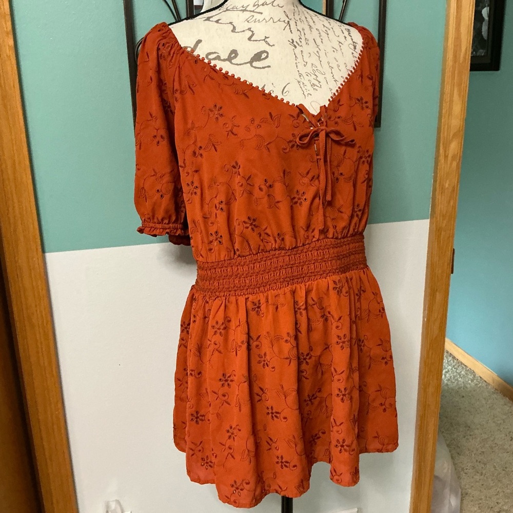 Torrid Rust Embroidered Top - Picture 2 of 4